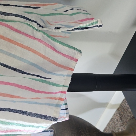 St. John's Bay Multicolored Striped Short Sleeve Shirt - Picture 6 of 10